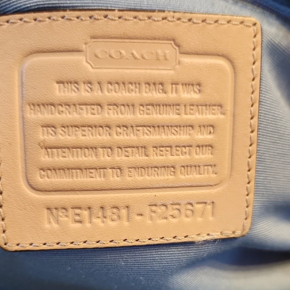 Coach Navy Blue Leather Dome Satchel with Crossbody Strap - Picture 7 of 9